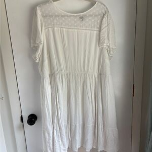 Torrid Flutter Skater Dress - Gauze & Lace | Size: 3X | Color: White